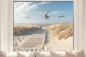 Preview: Fensterfolie Nordseestrand mit Möwen