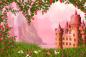 Preview: Selbstklebende Fensterfolie mit einem Prinzessinnenschloss-Motiv