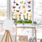 Preview: Fensterbilder mit Frühlingsblumen und Schmetterlingen