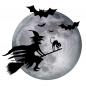 Preview: Fenstersticker Halloween Hexe Mond
