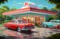Preview: Vlies-Fototapete – Burger Restaurant 60s