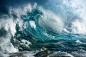 Preview: Vlies-Fototapete – Große Welle im Ozean für Surfer