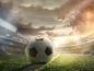 Preview: Fototapete Fußball im Stadion unter dramatischem Himmel