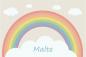 Preview: Fototapete personalisiert mit einem Regenbogen für Jungenzimmer