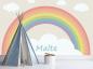 Preview: Personalisierbare Fototapete mit einem Regenbogen für Kinderzimmer