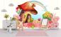Preview: Fototapete Pilzhaus in Blumenlandschaft
