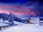 Preview: 3D-Fototapete Winterlandschaft in der Abendstimmung