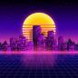 Preview: Fototapete - Skyline 80er-Jahre