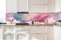 Preview: Küchenrückwand mit einem Wellendesign in Rosa und Blau