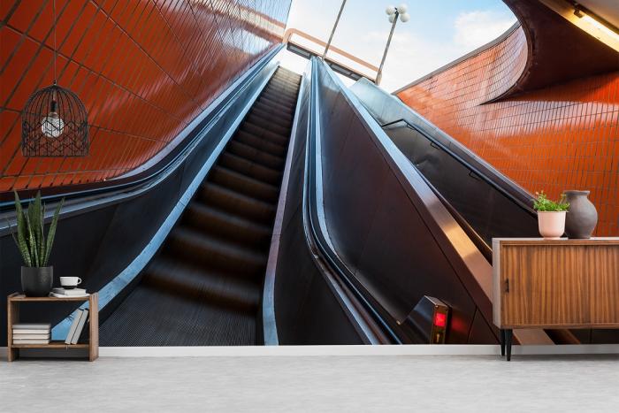 Fototapete Rolltreppe in einer Unterführung in Berlin