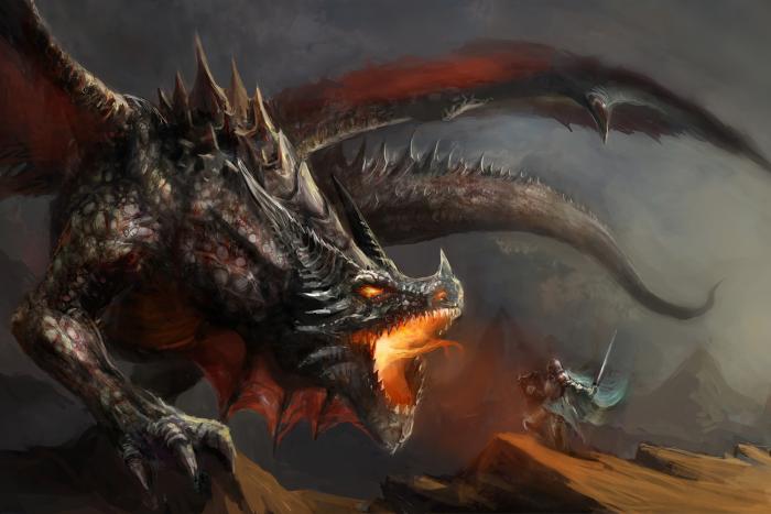 Fototapete Kampf mit Drache