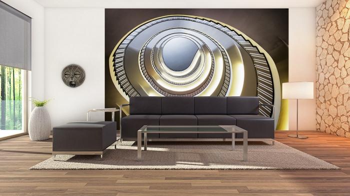 Fototapete spiralförmige Wendeltreppe in 3D-Optik