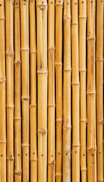 Fensterfolie im Hochformat als Sichtschutz mit braunem Bambus