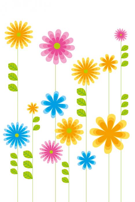 Selbstklebende Fensterfolie mit einer Illustration aus Blumen