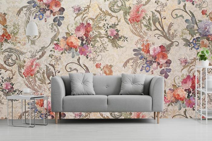 Fototapete Vintagemuster Blumen