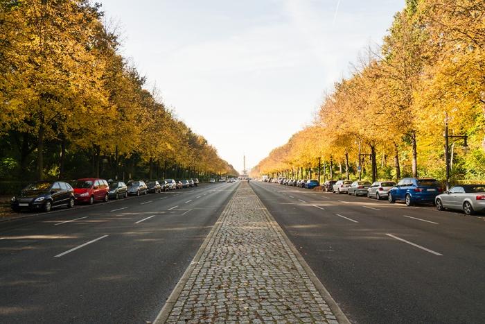 Fototapete der Blick zur Siegessäule in Berlin im Herbst