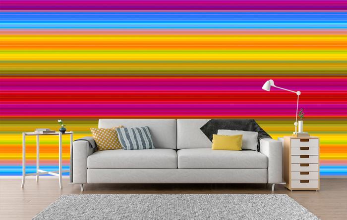 Vlies-Fototapete – Bunte Querstreifen als Designtapete