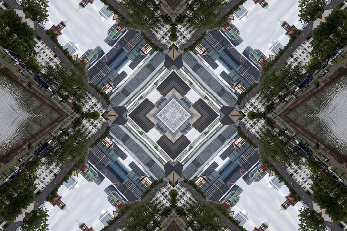 Fototapete abstrakte Darstellung der Frankfurter Skyline