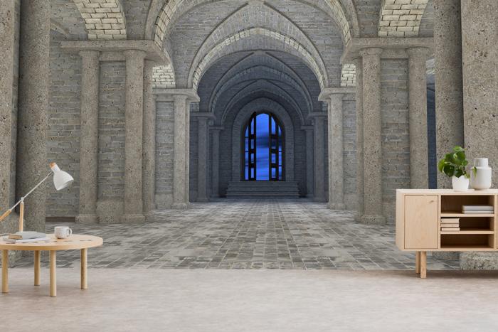 3D-Fototapete Gothic-Motiv Schlosshalle