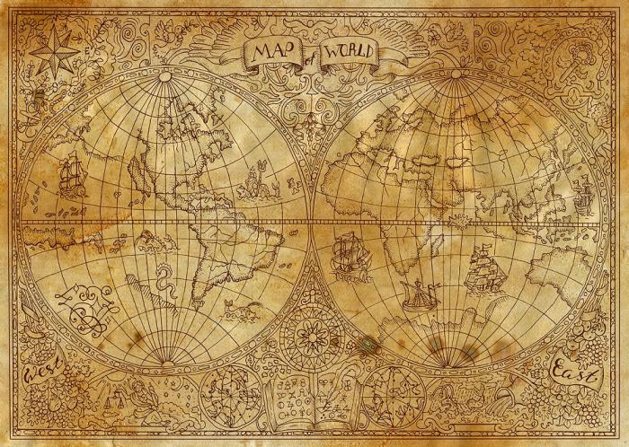 Fototapete historische Weltkarte
