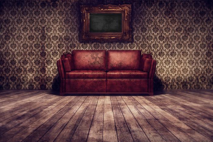Fototapete altes Sofa im Raum