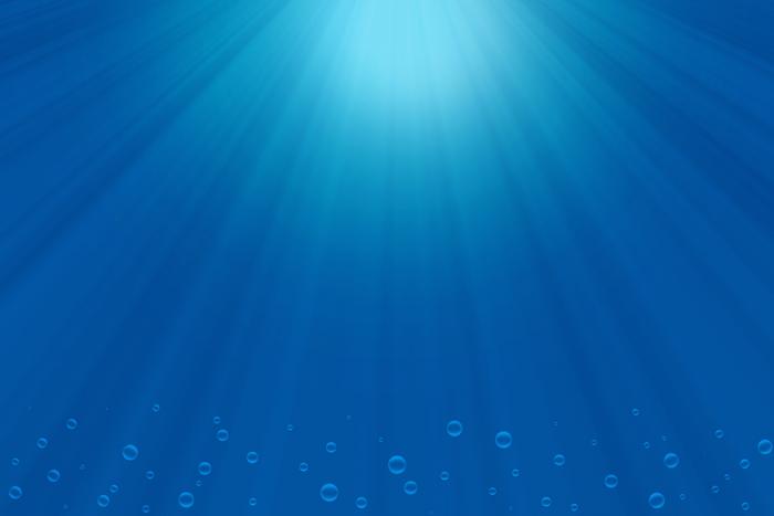 Fototapete unter Wasser mit Lichtstrahlen
