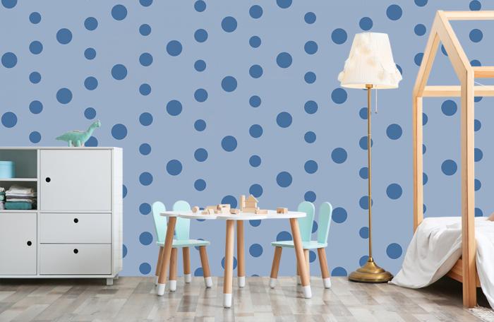 Fototapete mit blauen Punkten für Ihr Kinderzimmer