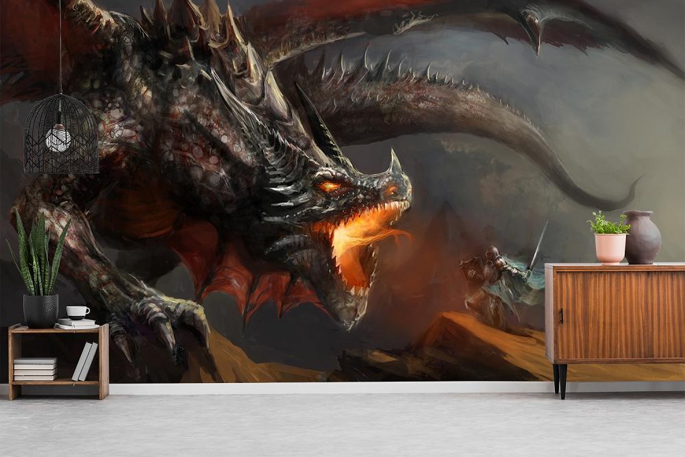 Fototapete Kampf mit Drache