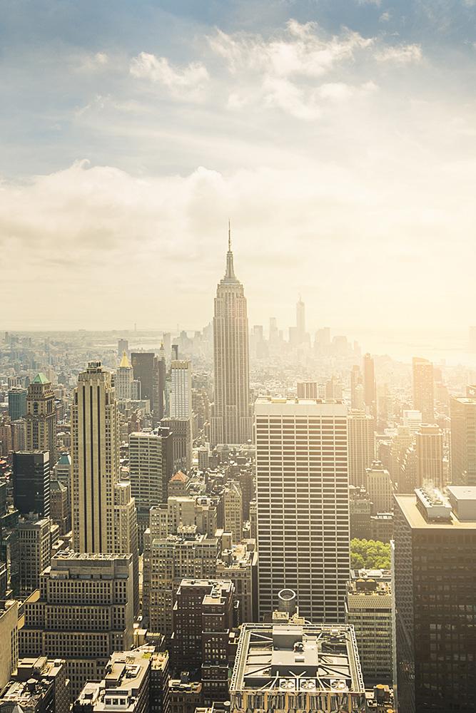 Selbstklebende Fensterfolie mit der New Yorker Skyline