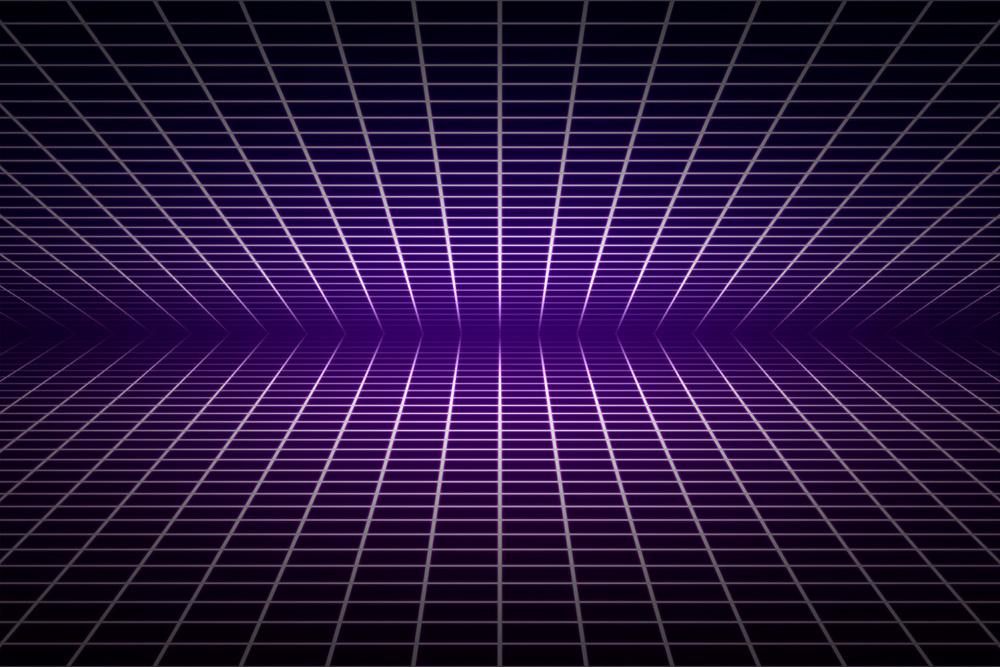 3D-Fototapete 80s-Grid-Design