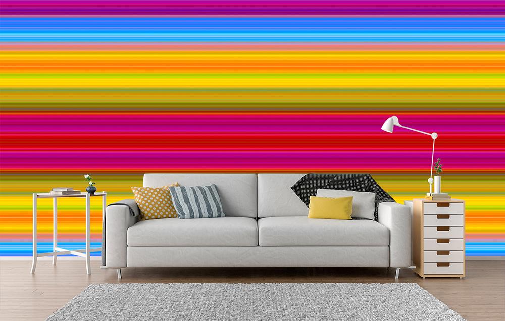 Vlies-Fototapete – Bunte Querstreifen als Designtapete