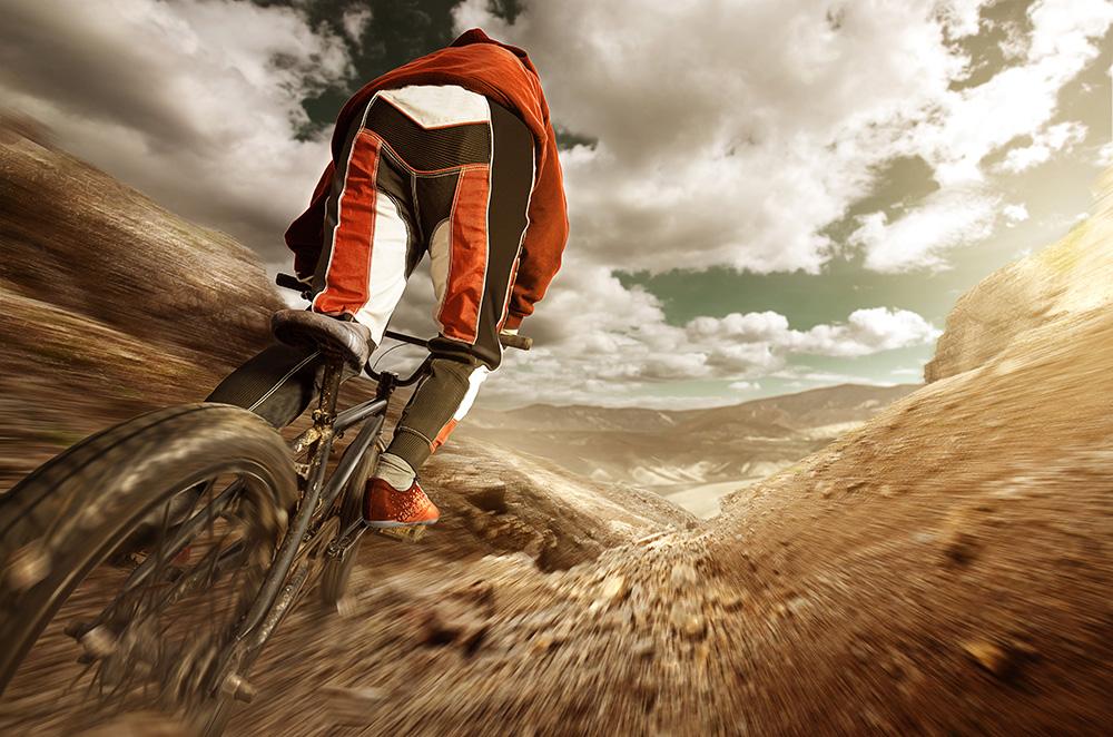 Fototapete BMX Fahrer Downhill