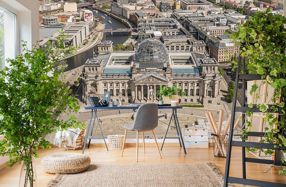 Fototapete Luftaufnahme vom Bundestag in Berlin