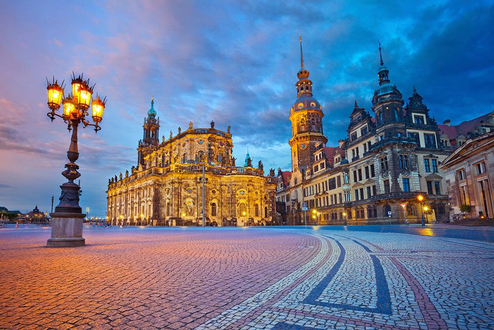 Fototapete Dresden am Abend