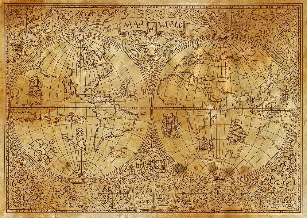 Fototapete historische Weltkarte