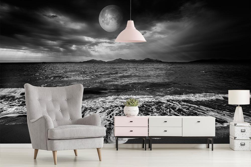 Fototapete das Meer und der Mond
