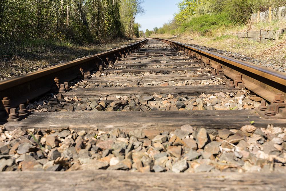 Fototapete alte Eisenbahnschienen