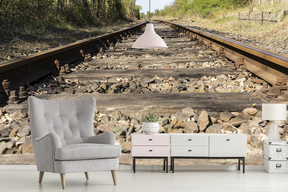 Fototapete alte Eisenbahnschienen