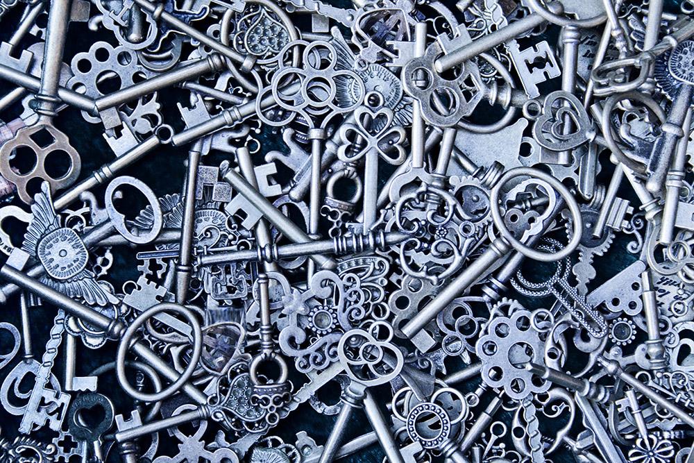 Fototapete alte Schlüssel im Steampunk-Stil