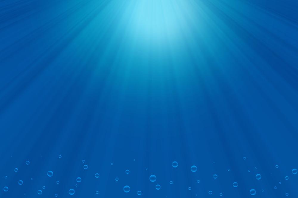 Fototapete unter Wasser mit Lichtstrahlen