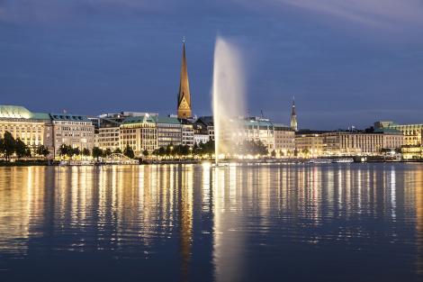 Fototapete Alsterfontäne Hamburg