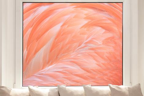 Fensterfolie Sichtschutz – Flamingo-Federn