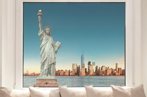 Fensterfolie als Sichtschutz mit New York City und der Freiheitsstatue