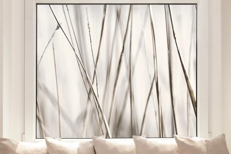 Fensterfolie mit Gräsern im Wind im Vintage-Look
