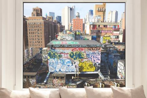 Fensterfolie mit einem Motiv aus China-Town in New York