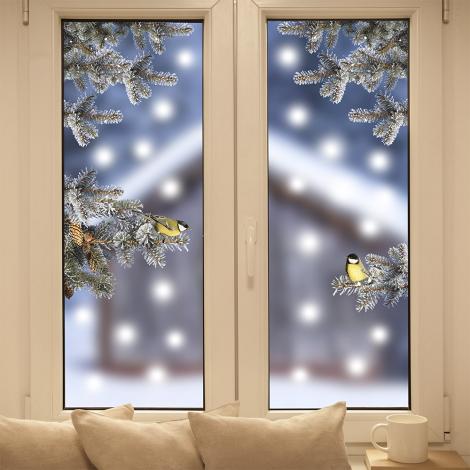 Fenstersticker für Weihnachten und Winter I Beidseitig sichtbar I  Wiederverwendbar