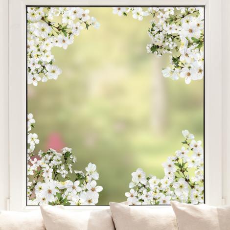 Fenstersticker weiße Kirschblüte