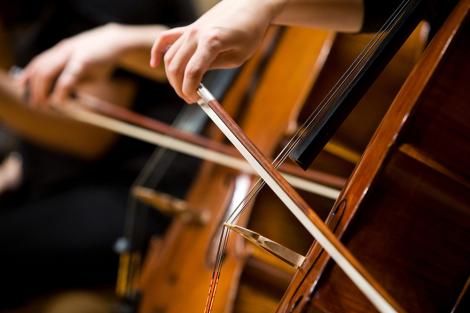 Fototapete Cellos bei einem klassischen Konzert
