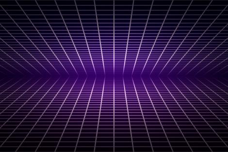 3D-Fototapete 80s-Grid-Design