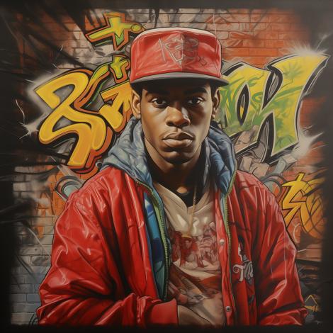 Vlies-Fototapete – Hip Hop Graffiti im Style der 80s